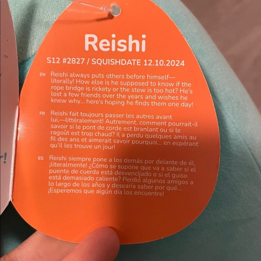 Squishmallows Teal and Tan Space-Themed Pillow Reishi
